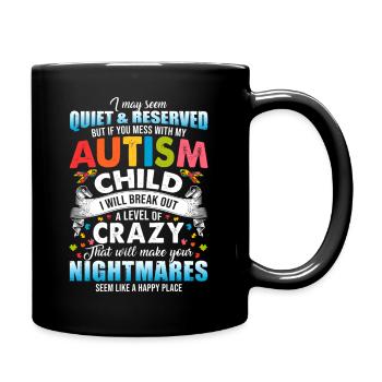 Autistic Autism Awareness Puzzle Pieces Proud - Full Color Mug - black - Right