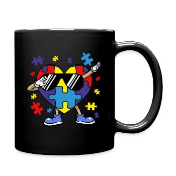 Dabbing He Puzzle Piece Autism Awareness - Full Color Mug - black - Right