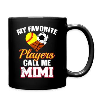 My Favorite Players Softball Soccer Baetball - Full Color Mug - black - Right
