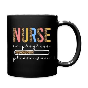 Nurse In Progress Leopard Future Nurse Nursing - Full Color Mug - black - Right