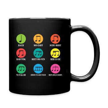 Composers Classical Music Musical Notes - Full Color Mug - black - Right