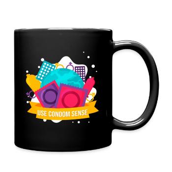 Use Condom Sense Birth Control Safe - Full Color Mug - black - Right