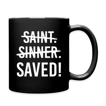 Saint Cross Sinner Saved Jesus Christian Catholic - Full Color Mug - black - Right