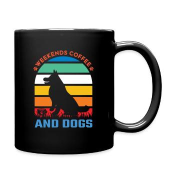 Weekends coffee And Dogs - Full Color Mug - black - Right