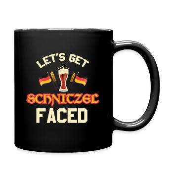 Let's Get Schnitzel Faced Ger Beer Oktoberfest - Full Color Mug - black - Right