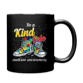 Be A Kind Sole Autism Awareness Puzzle Shoes Be Ki - Full Color Mug - black - Right