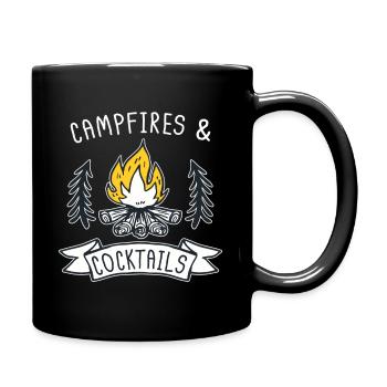 Campfires And Cocktails Bonfire Camping Campfire - Full Color Mug - black - Right