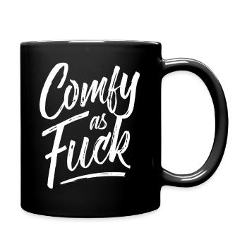 Comfy As Fuck Comfortable Af Lazy Casual - Full Color Mug - black - Right