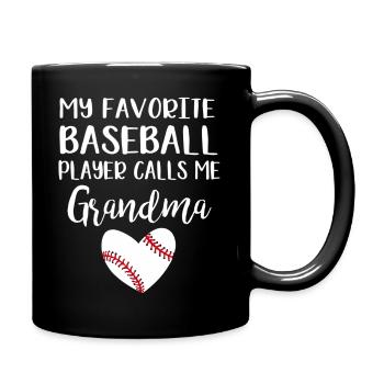 My Favorite Baseball Player Calls Me Grandma - Full Color Mug - black - Right