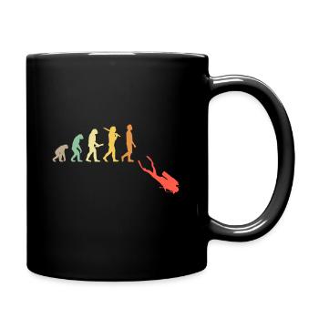 Retro Diving Evolution Gift For Scuba Diversscuba - Full Color Mug - black - Right