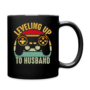 Leveling Up To Husband Level Unlocked - Full Color Mug - black - Right