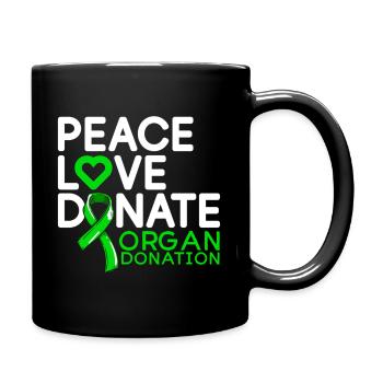 Peace Love Donate Organ Donation Hero Organ Donor - Full Color Mug - black - Right