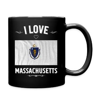 I Love Massachusetts - Full Color Mug - black - Right