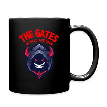 The gates of hell are open Happy Halloween - Full Color Mug - black - Right