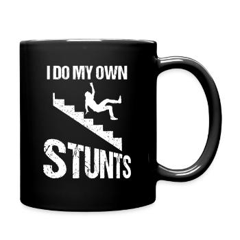 I Do My Own Stunts | Cool Clumsy Stuntman Joke - Full Color Mug - black - Right