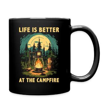 Life Is Better At The Campfire - Full Color Mug - black - Right