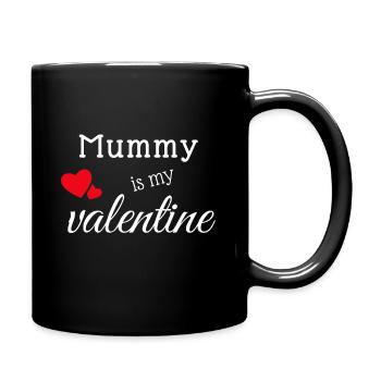 Mummy is my Valentine Funny In Love with Mummy - Full Color Mug - black - Right