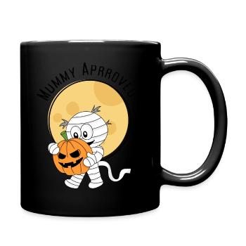 Mummy Approved! Halloween Spooky Mummy - Full Color Mug - black - Right