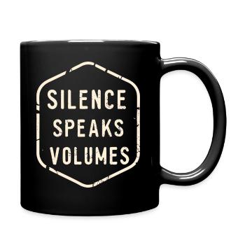 Silence Speaks Volumes - Full Color Mug - black - Right