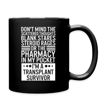 Organ Donation Shirt, I'm A Transplant Survivor - Full Color Mug - black - Right