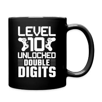 Level 10 Unlocked - Double Digits Gamer Tee - Full Color Mug - black - Right