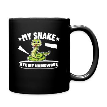 My Snake Ate My Homework Funny School Snake - Full Color Mug - black - Right