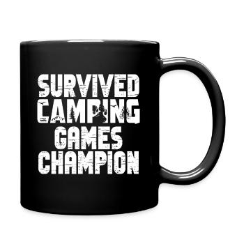Survived Camping Games Champion Tee Funny Camping - Full Color Mug - black - Right