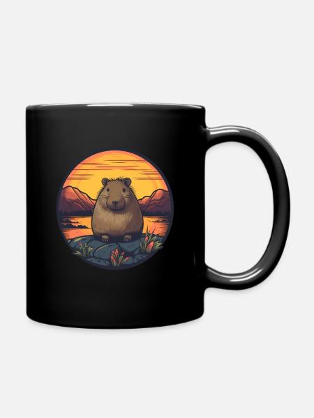 Capybara Gift - Full Color Mug - black