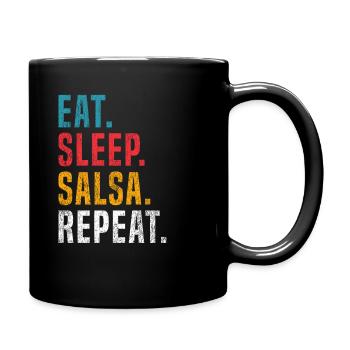 Eat Sleep Salsa Repeat For Salsa Dancer - Full Color Mug - black - Right