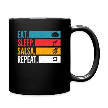 Eat Sleep Salsa Repeat For Salsa Dancer - Full Color Mug - black - Right