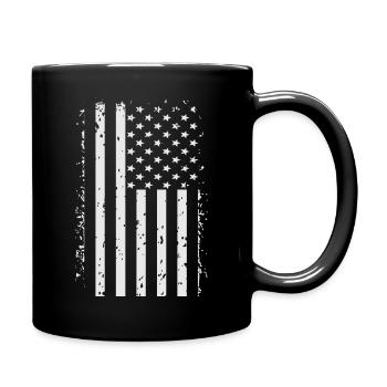 USA White Flag - Full Color Mug - black - Right