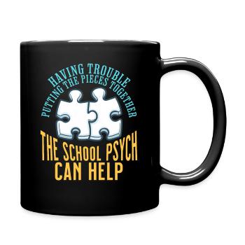 school psych can help put puzzle pieces together - Full Color Mug - black - Right