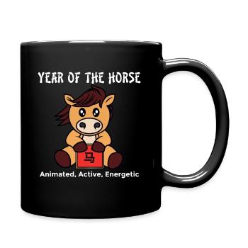 Year Of The Horse Cute Zodiac Chinese New Year - Full Color Mug - black - Right