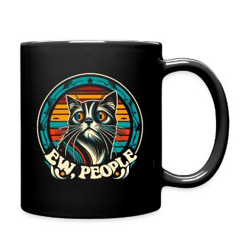 Ew People, Anti-Social Cat Vibes - Full Color Mug - black - Right