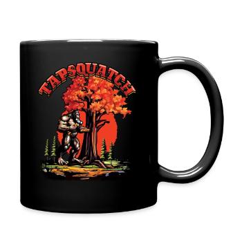 Tapsquatch Tapping Maple Tree Maple Leaf - Full Color Mug - black - Right