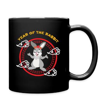 Year Of Rabbit Cute Kawaii Chinese New Year - Full Color Mug - black - Right