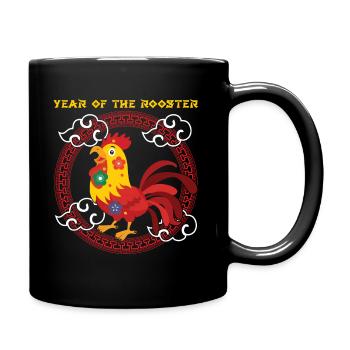 Year Of Rooster Kawaii Zodiac Chinese New Year - Full Color Mug - black - Right