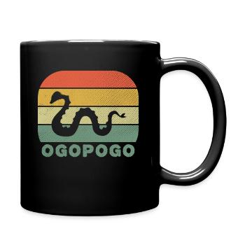Ogopogo Retro Lake Monster Cryptid - Full Color Mug - black - Right