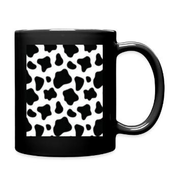 Lets be cowboys with clean cowhide design - Full Color Mug - black - Right