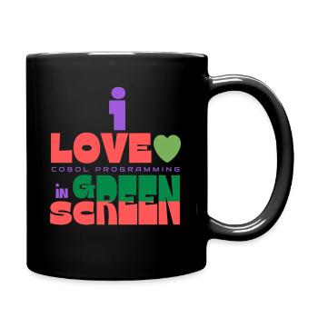 I Love Cobol Programming in Green Screen - Full Color Mug - black - Right