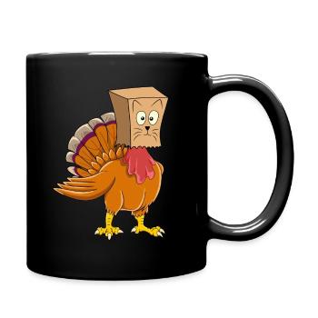 Thanksgiving Funny Fake Cat Thanksgiving Turkey - Full Color Mug - black - Right