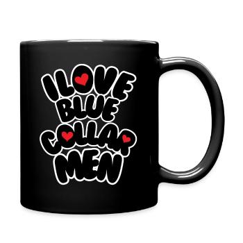 i love blue collar men - Full Color Mug - black - Right