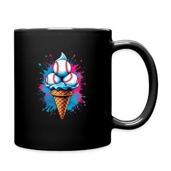 Baseball Ice Cream Watercolor - Full Color Mug - black - Right