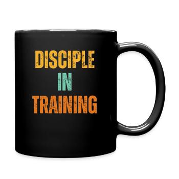 Retro Disciple in training barbell - Full Color Mug - black - Right
