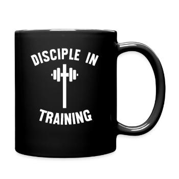 Disciple in training barbell - Full Color Mug - black - Right