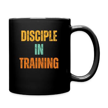 Retro Disciple in training barbell - Full Color Mug - black - Right