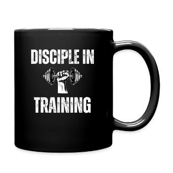 Disciple in training dumbbell Christian - Full Color Mug - black - Right