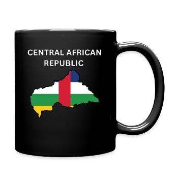 Central African Republic Flag Map - Full Color Mug - black - Right