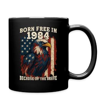 Born Free in 1984 – 41 Years of Red, White & Bold - Full Color Mug - black - Right