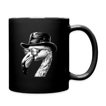 Flamingo Face with Bucket Hat - Full Color Mug - black - Right
